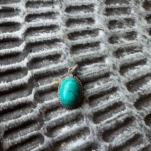 Turquoise Pendant bezel set Sterling Silver 925